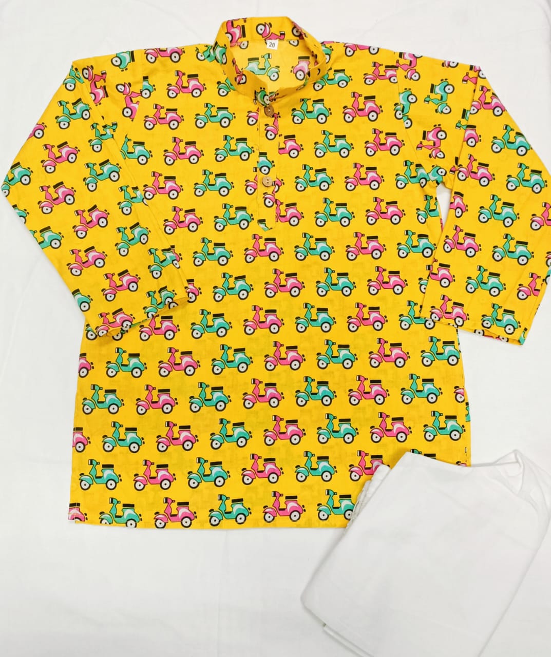 YellowScooterKurtaSet