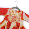 Girls Cream Bandhej Printed Peplum Kurti with Sharara & Dupatta | Mirror Work | Organic Cotton Ethnic Set