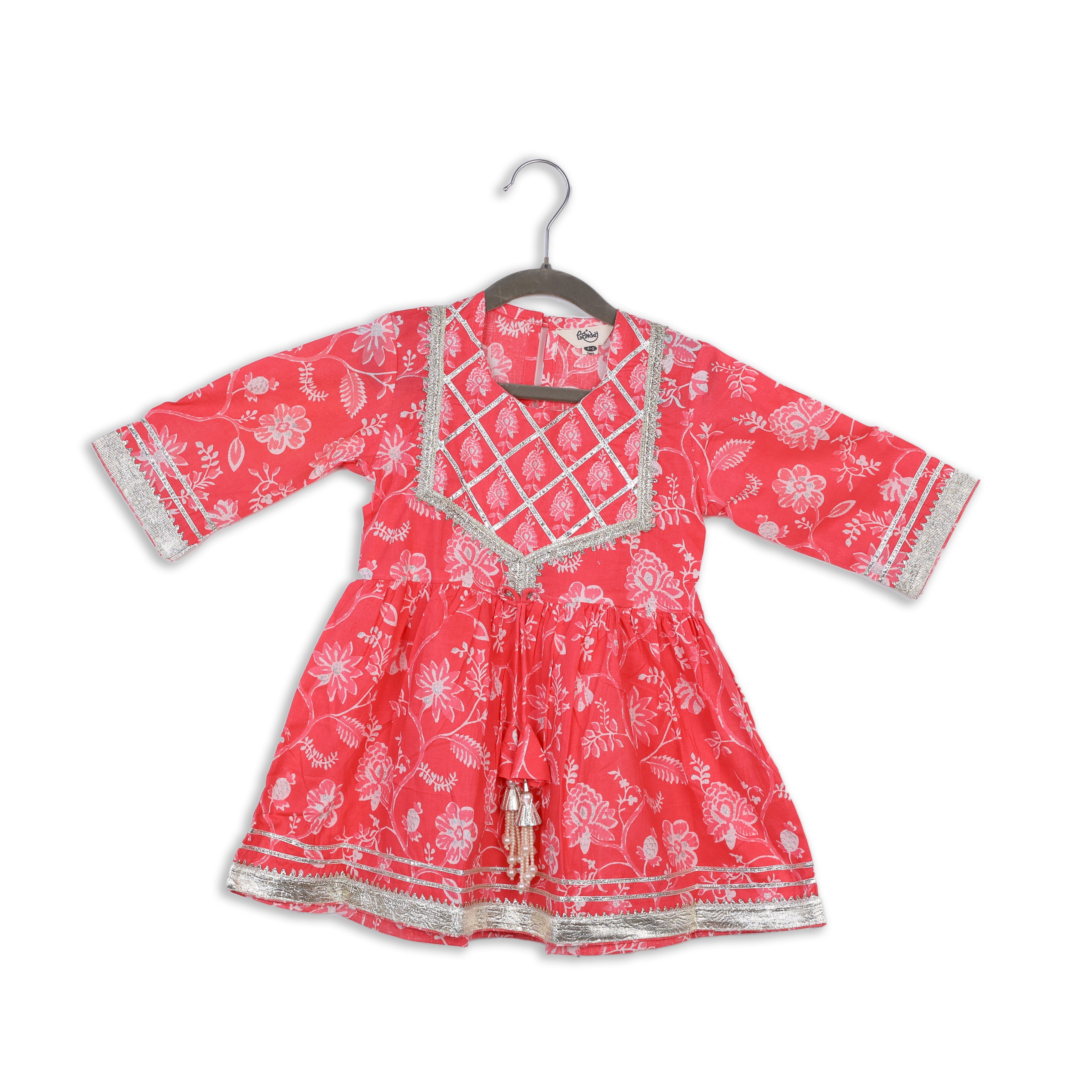 Scarlet Pink Peplum Kurti Dhoti Set