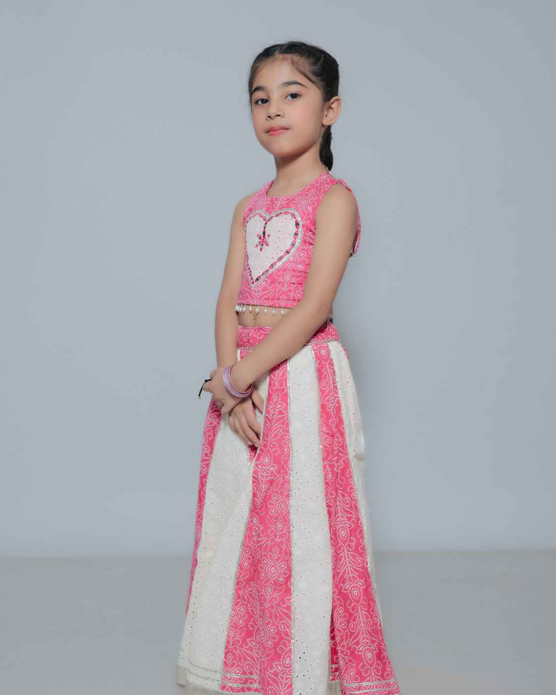 Parindey's Navratri Bandhani Pink Chaniya Choli