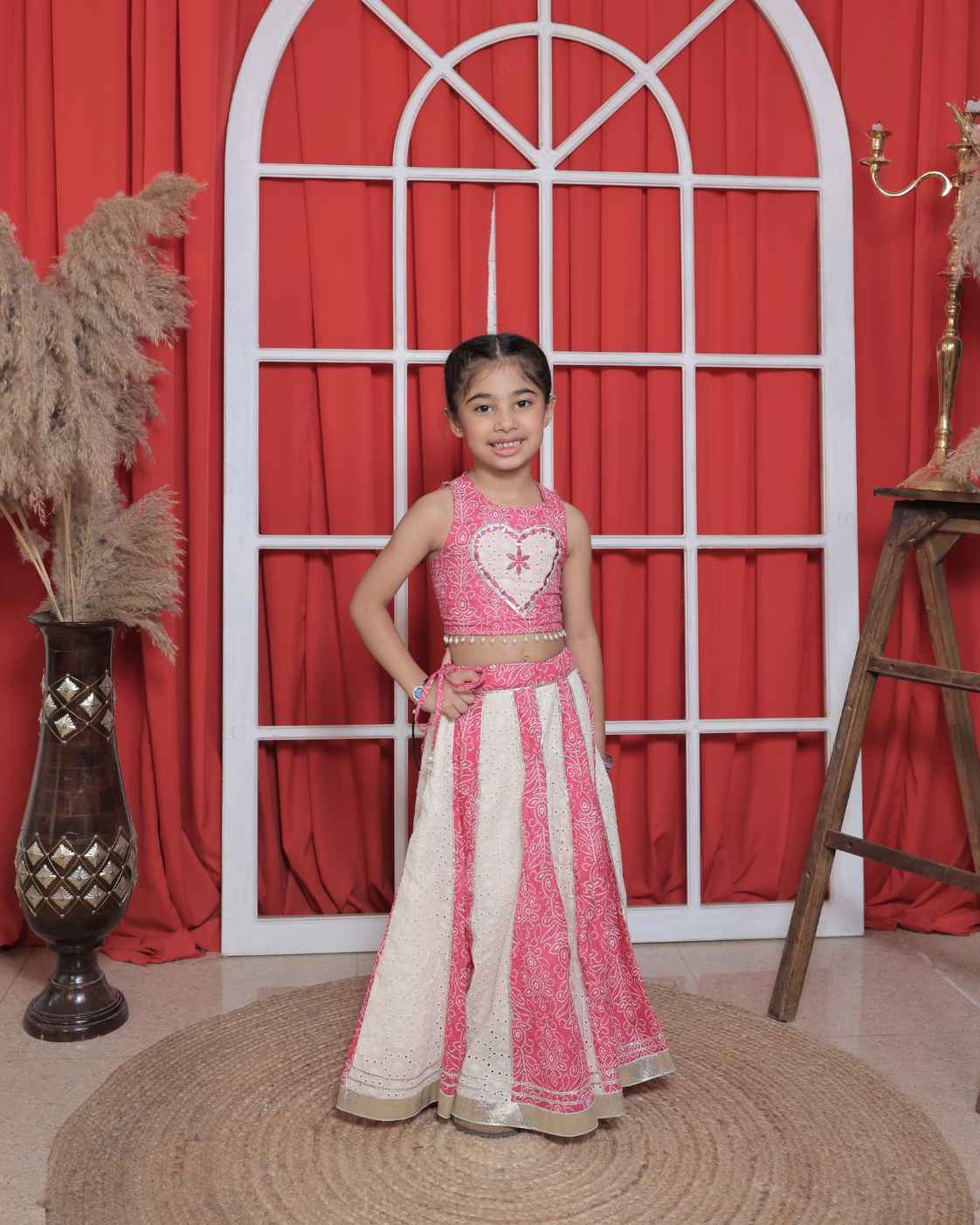 Parindey's Navratri Bandhani Pink Chaniya Choli