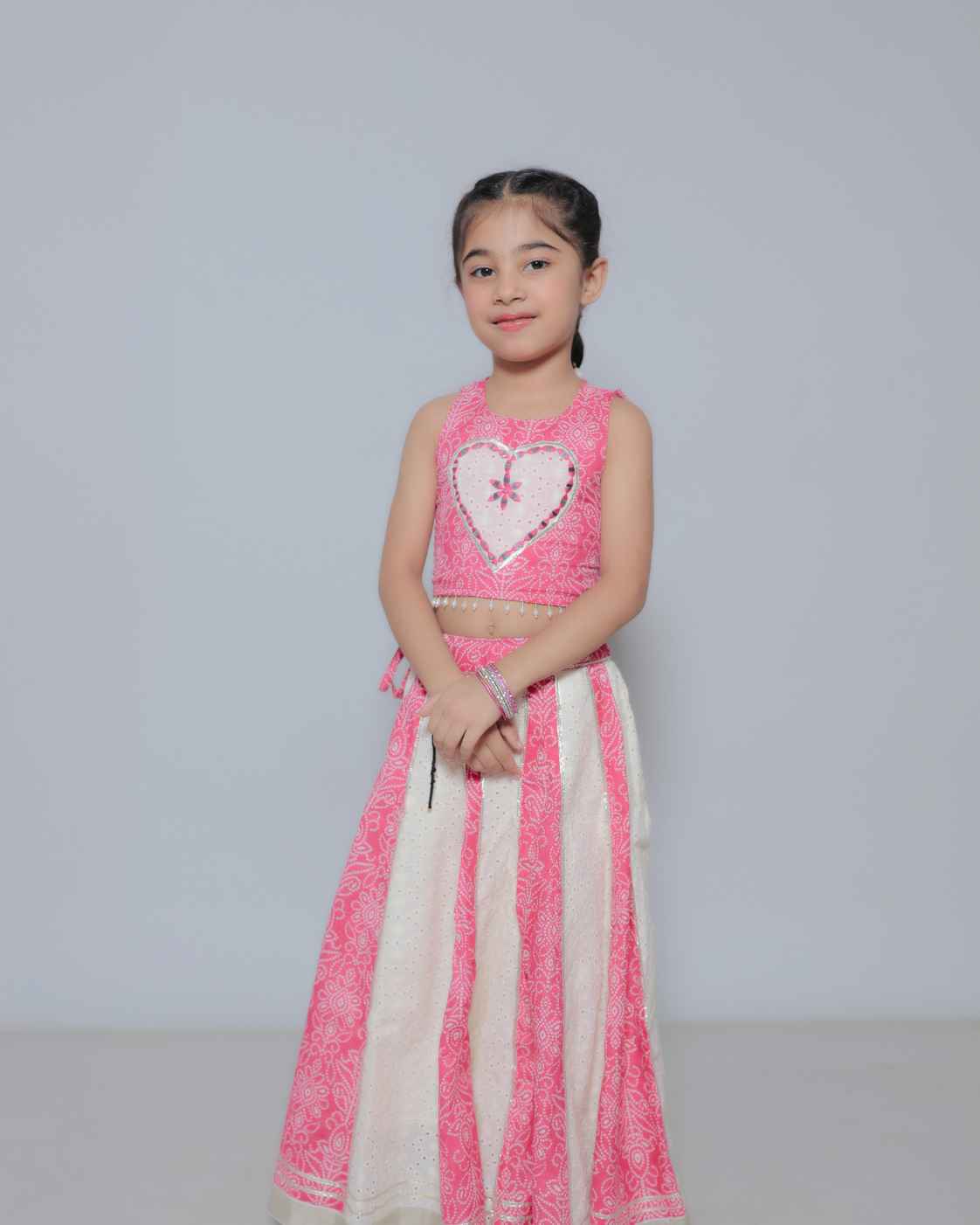 Parindey's Navratri Bandhani Pink Chaniya Choli