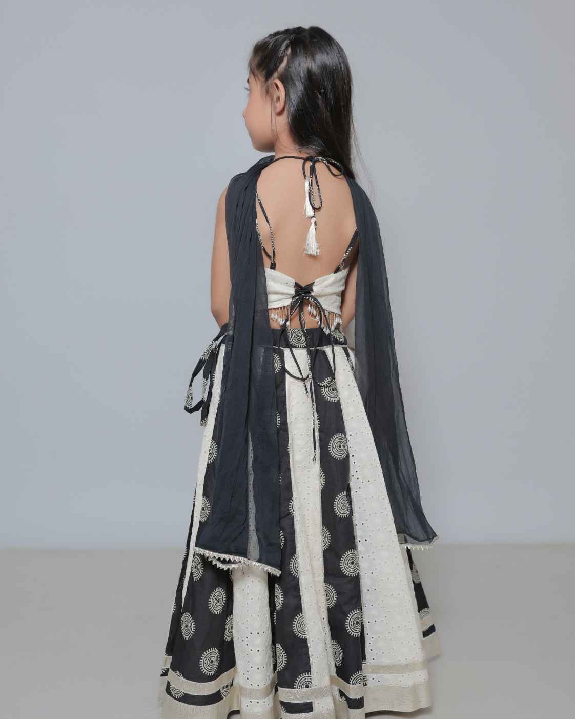 Parindey's Navratri Bandhani Black Chaniya Choli