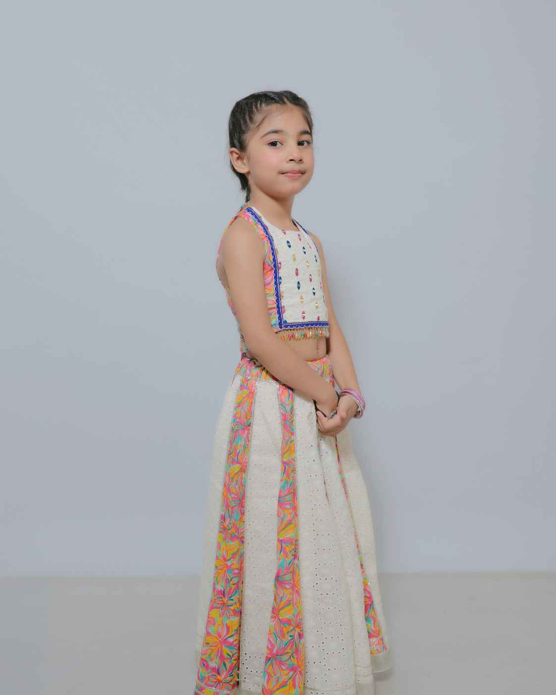 Parindey's Navratri Bandhani Multi Floral Chaniya Choli