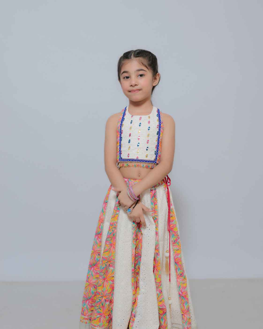 Parindey's Navratri Bandhani Multi Floral Chaniya Choli