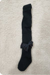 Girls Stockings Black With Black Bow