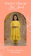Yellow Party Wear Anarkali Plazo Suit