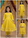 Yellow Party Wear Anarkali Plazo Suit