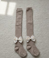 Girls Stockings Dark Brown With Bow