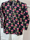 Black Pink Floral Printed Kurta Pyjama Set