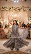 Grey Tissue Sharara Set