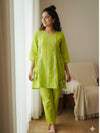 Green Silver Lurex Kurta Plazo Coord Set