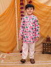 Lotus Floral White Pink Kurta Set