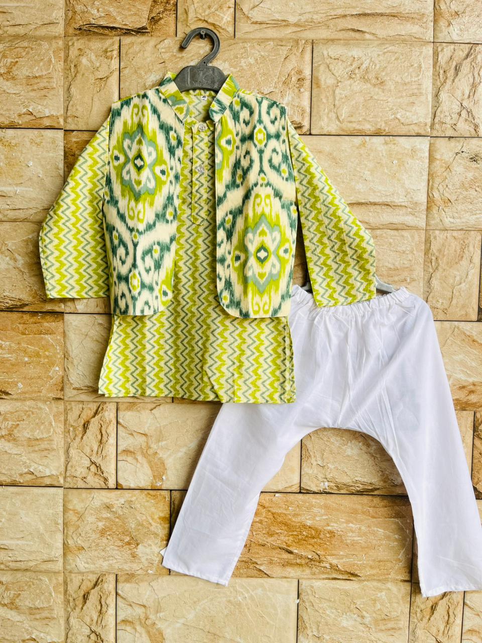 Green Striped Three Piece