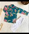 Turqoise Blue Lotus Kurta Set