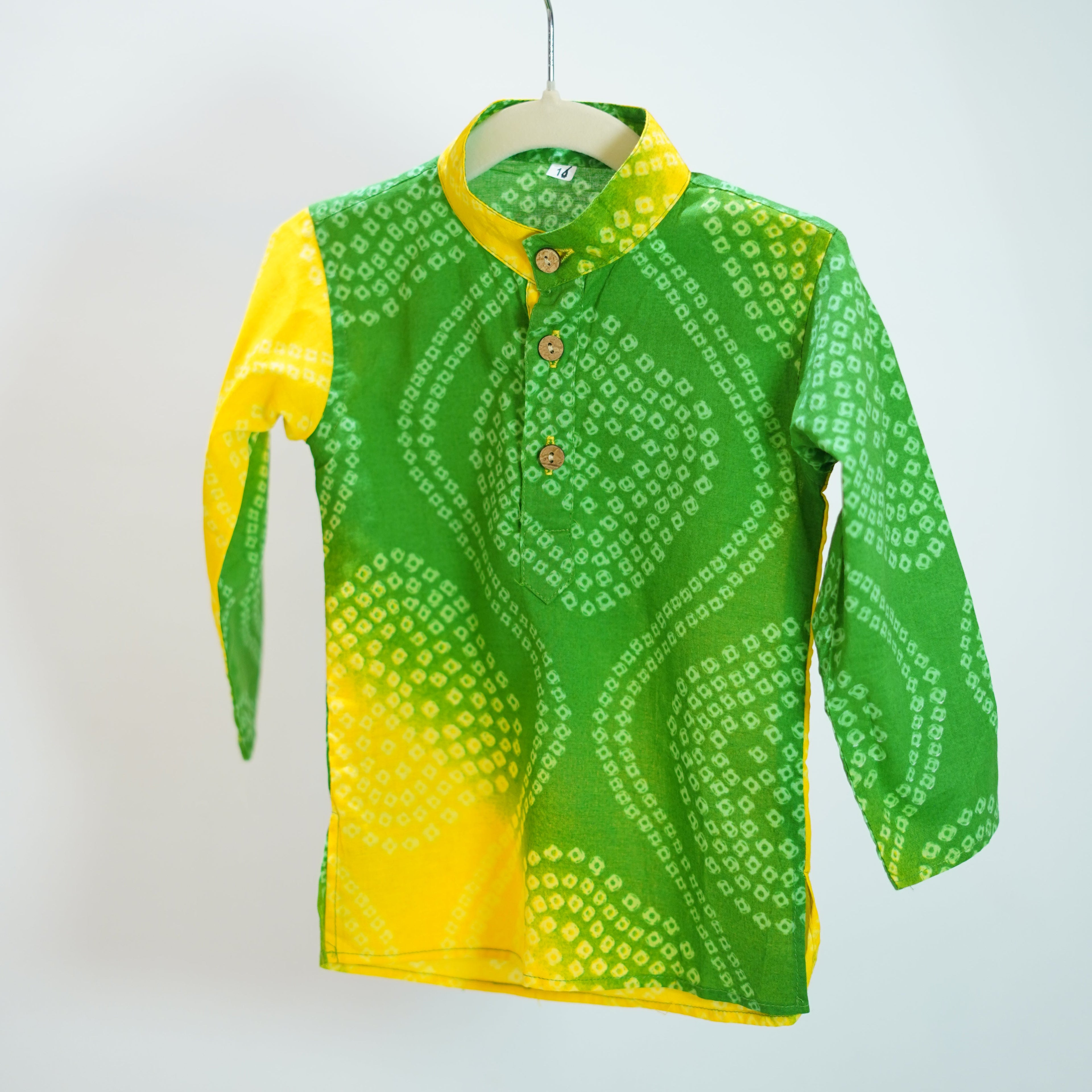 YellowgreenBandaniKurtaSetSibling