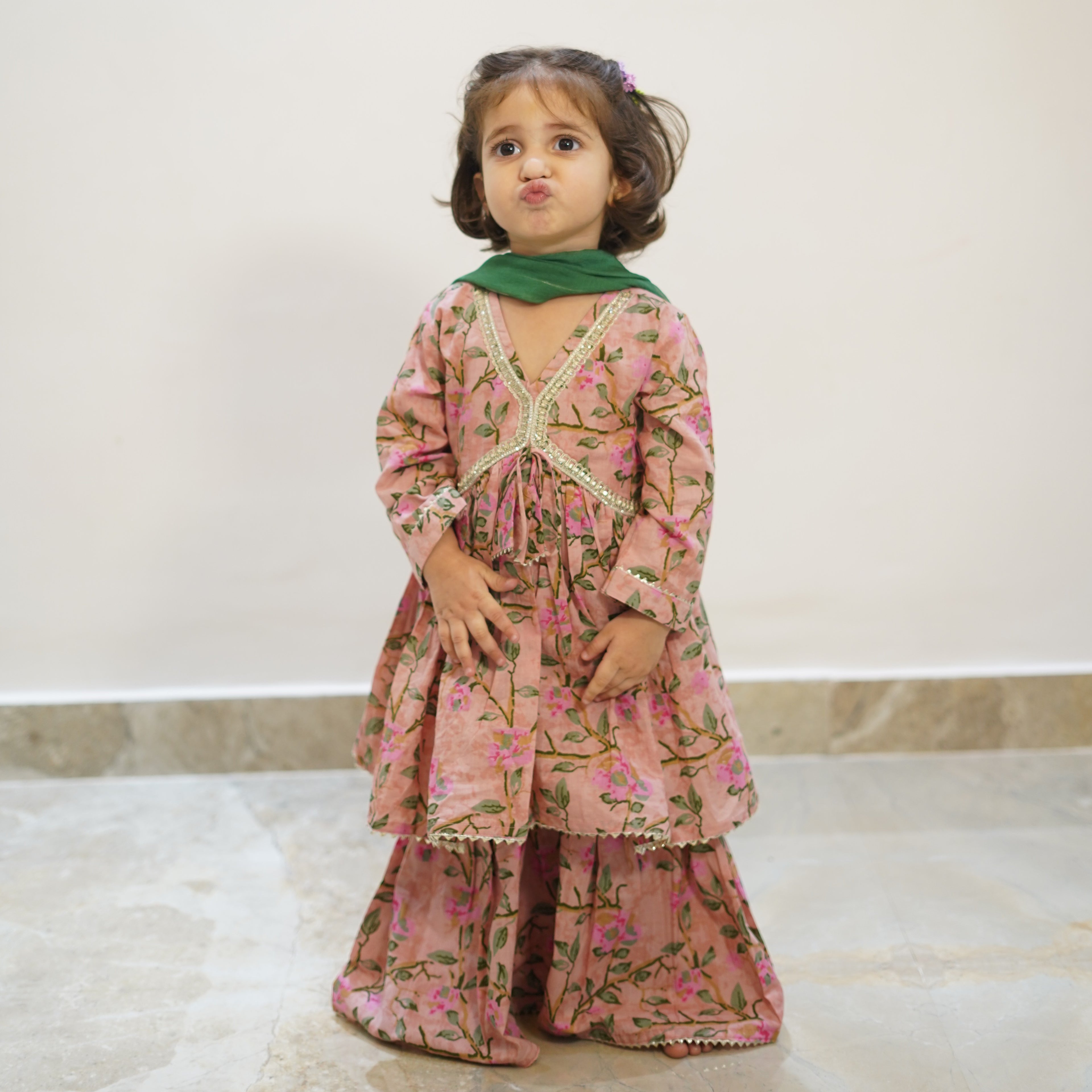 Nude Pink Sharara Sibling