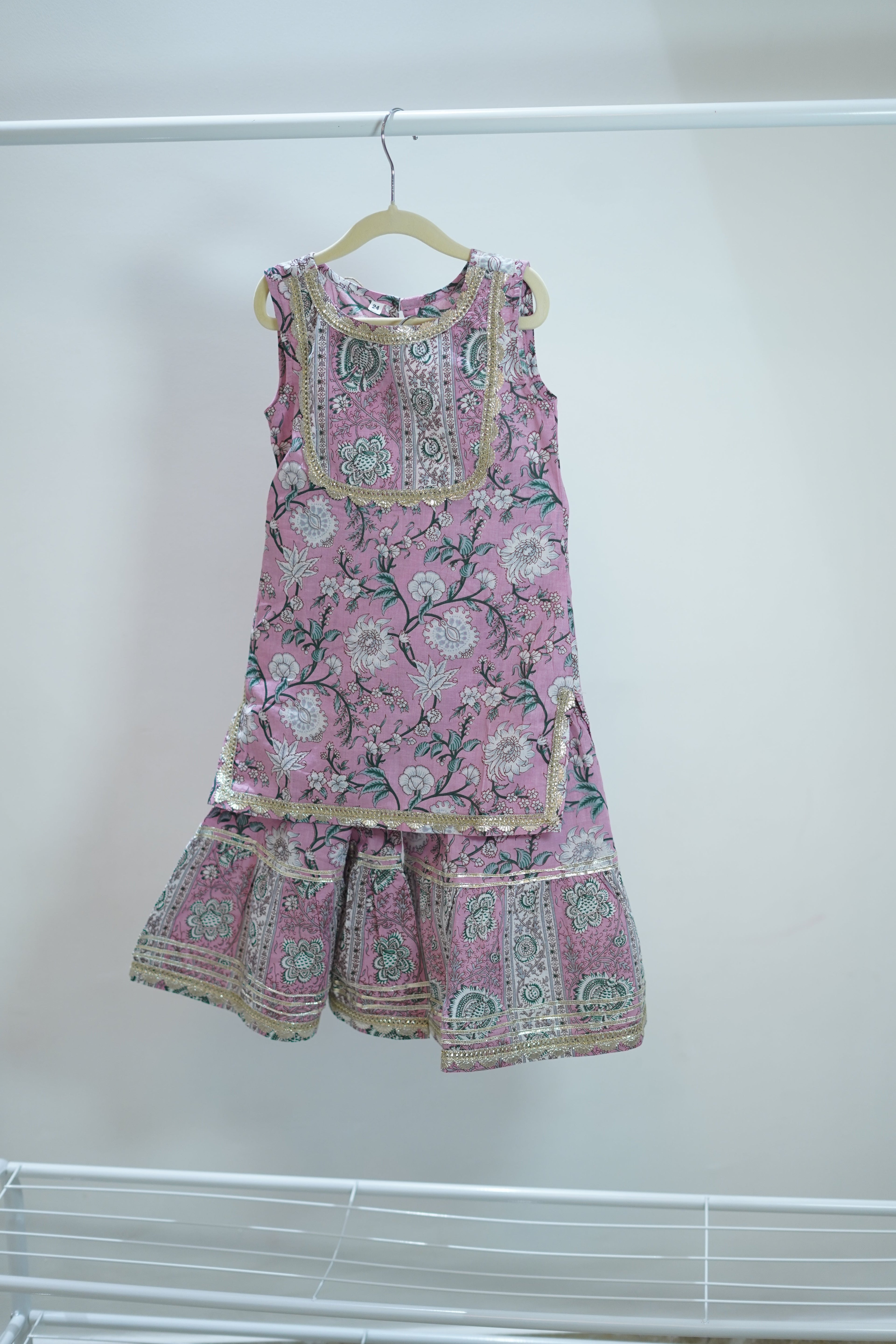 PinkPrintedShararaSet