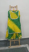 Yellow Green Tie Die Bandani Sharara Sibling
