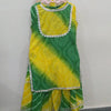 Yellow Green Tie Die Bandani Sharara Sibling