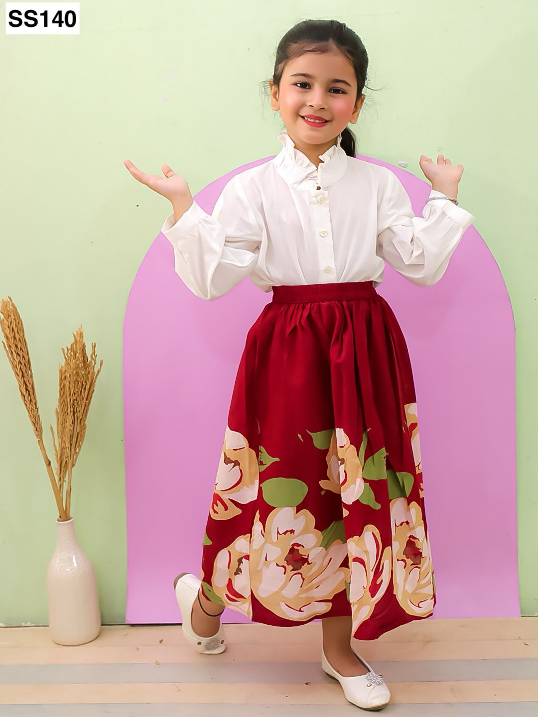 WhiteRedSkirtTop