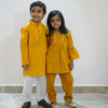 Solid Mustard Girls Short kurti Plazo Coord Set