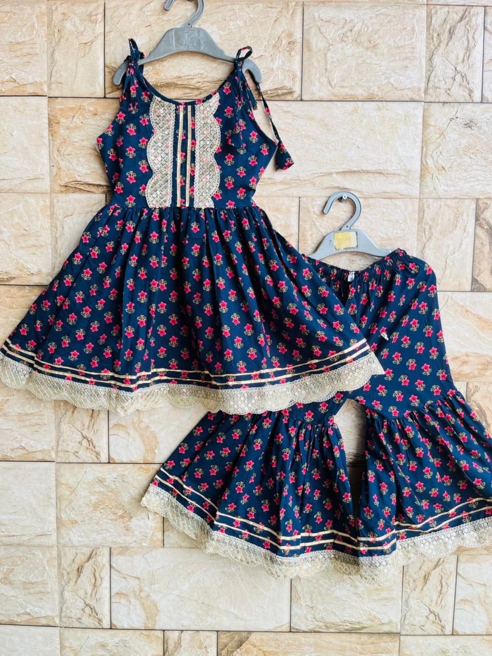 NavyBlueStrappyShararaSet