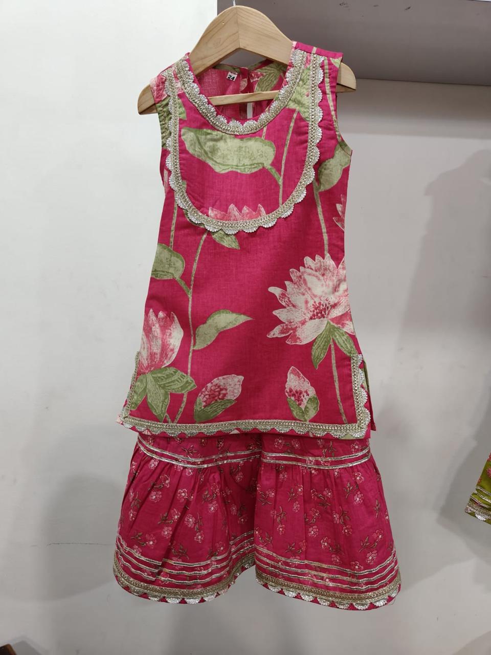 Pink Lotus Sharara Set