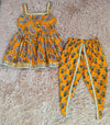 Yellow Mustard sleevless Dhoti Set