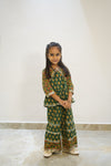 Green Diwali Indo Western Short Kurti Plazo