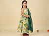 White Green Yellow Floral Printed Backless Lehnga Choli