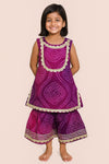 Hot Pink Purple TieDye Bandani Sharara Set