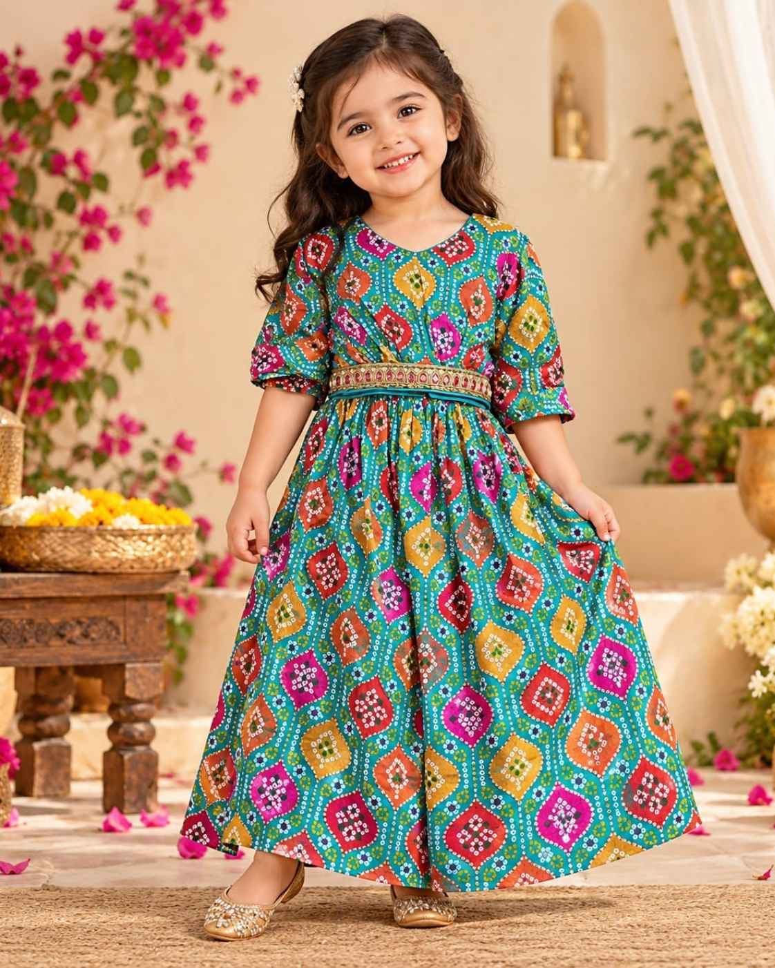 Parindey’s Bandhani Bahaar Teal Blue Lehnga Choli