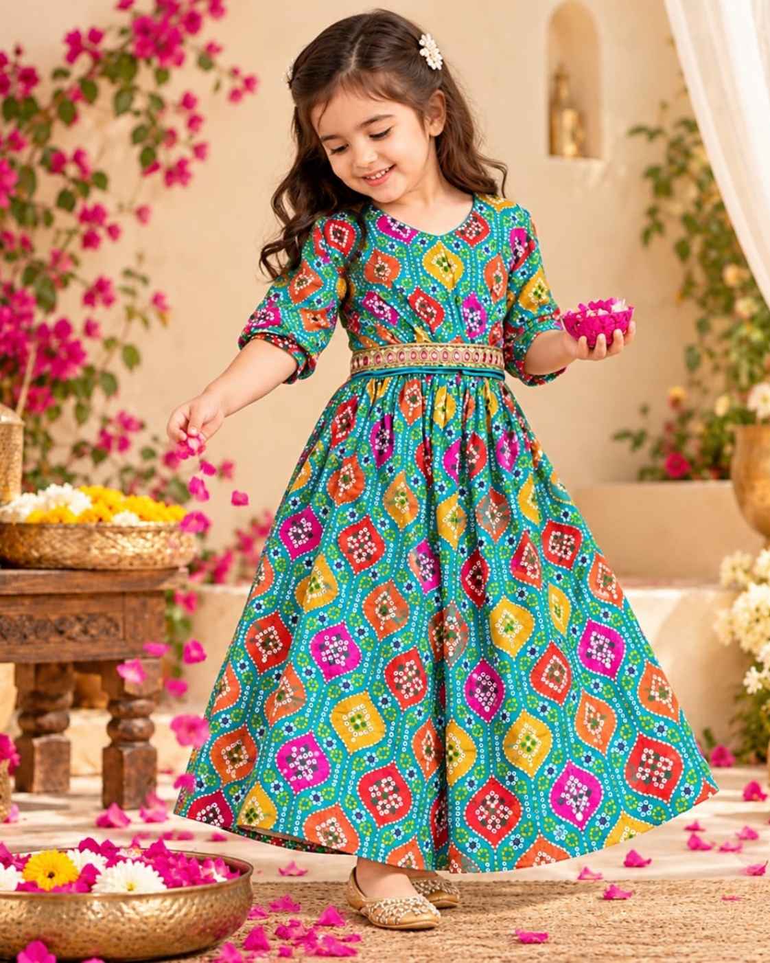 Parindey’s Bandhani Bahaar Teal Blue Lehnga Choli