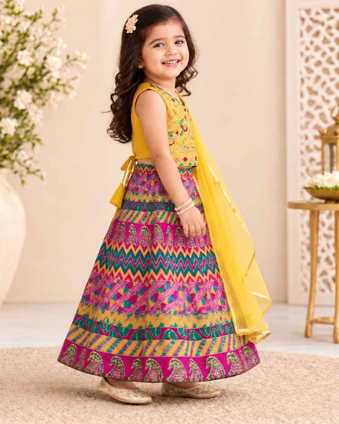 Parindey’s Yellow Red Premium Rangrez Lehenga