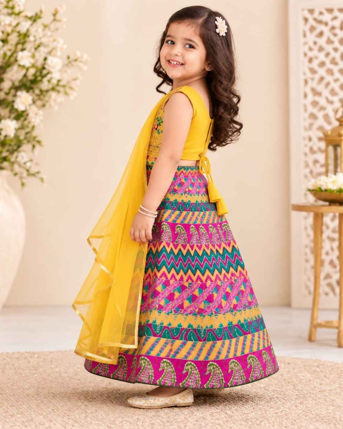 Parindey’s Yellow Red Premium Rangrez Lehenga