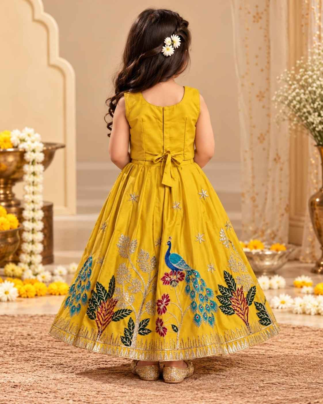 Parindey’s Premium Yellow Mor Mahal Lehenga