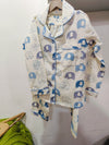 White Shades of Blue Elephant Printed Night Suit