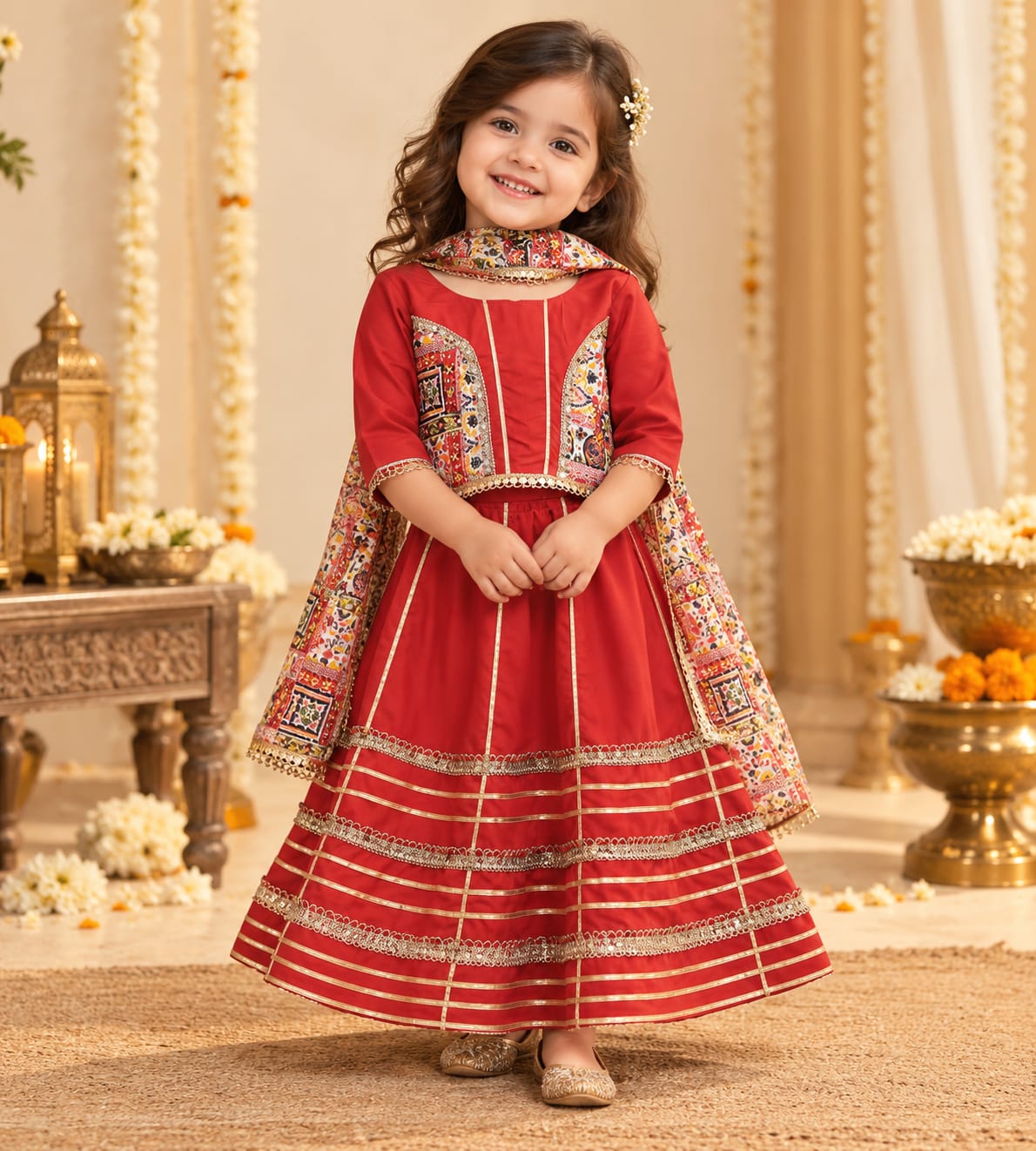 Red Navratri Lehenga choli