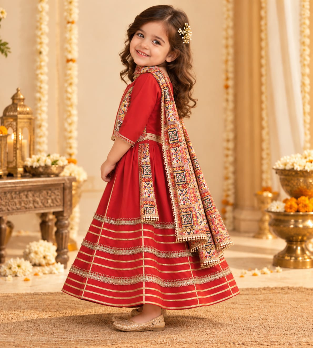 Red Navratri Lehenga choli