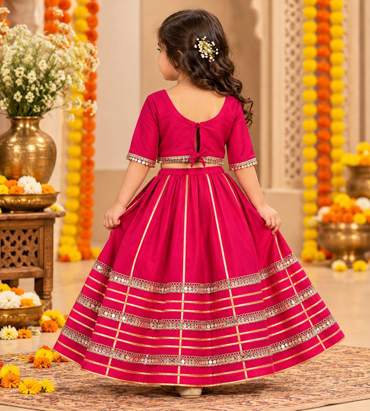 Hot pink Navratri Lehenga choli