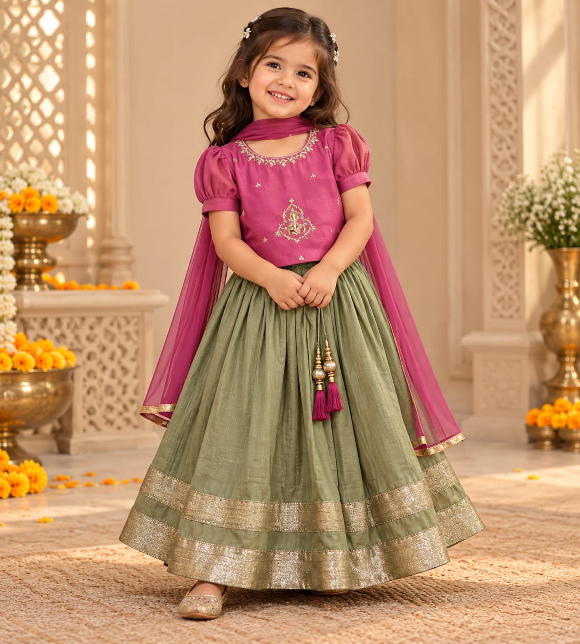 Banarasi Silk Premium Girls Lehnga