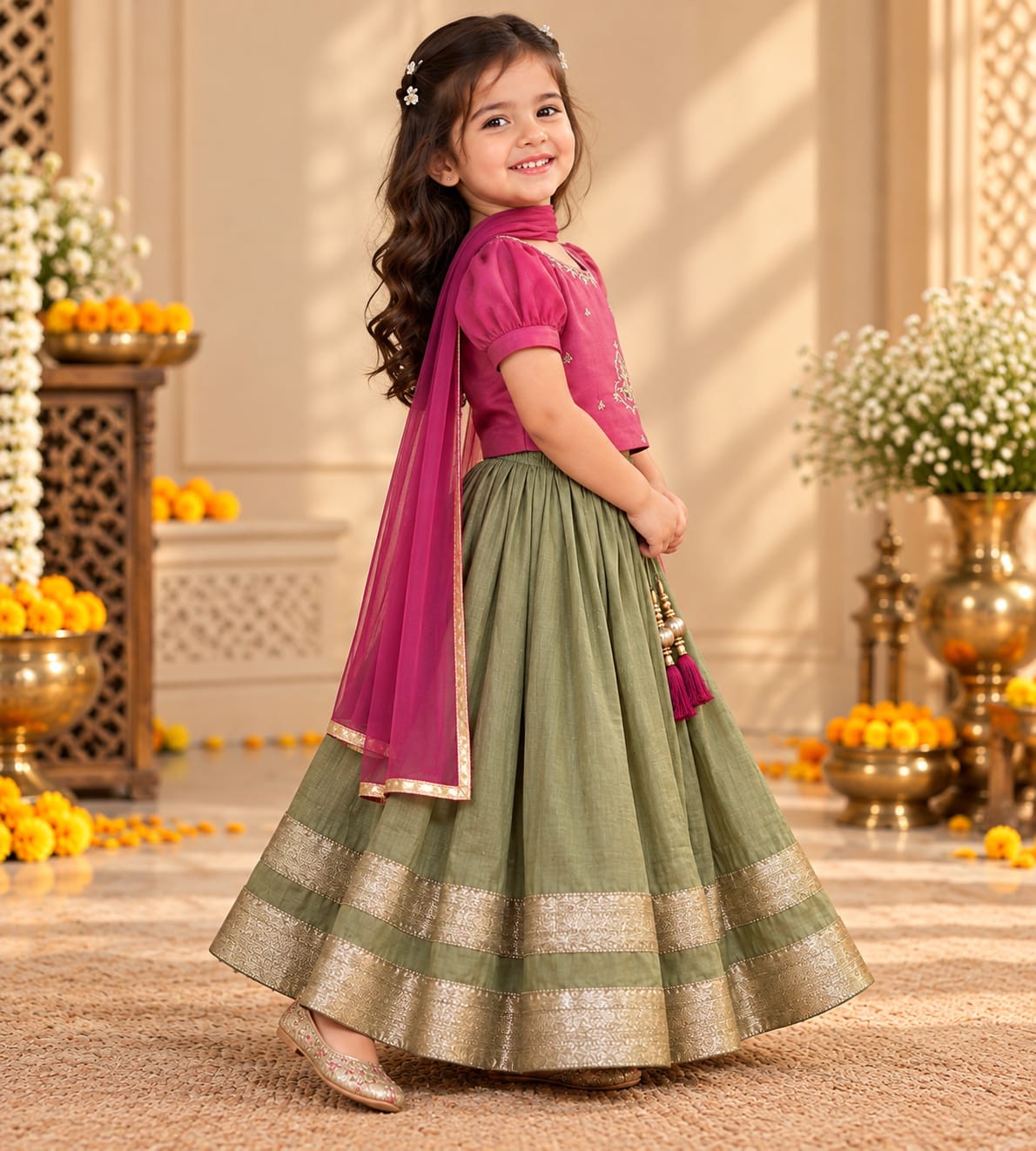 Banarasi Silk Premium Girls Lehnga