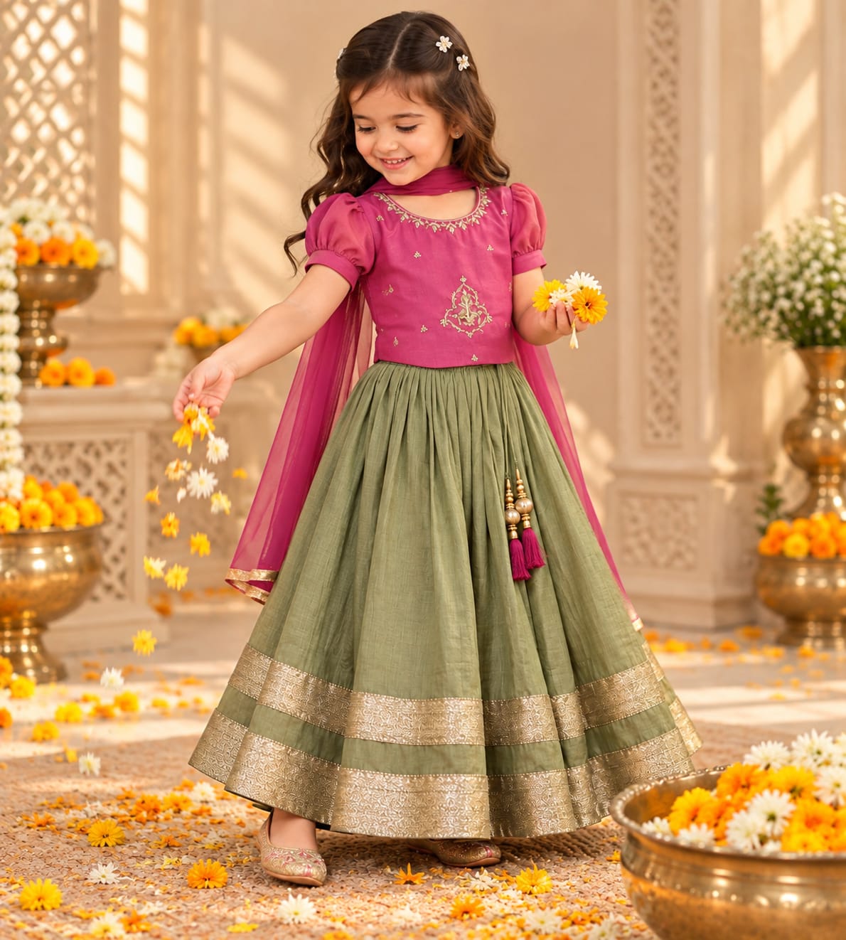 Banarasi Silk Premium Girls Lehnga