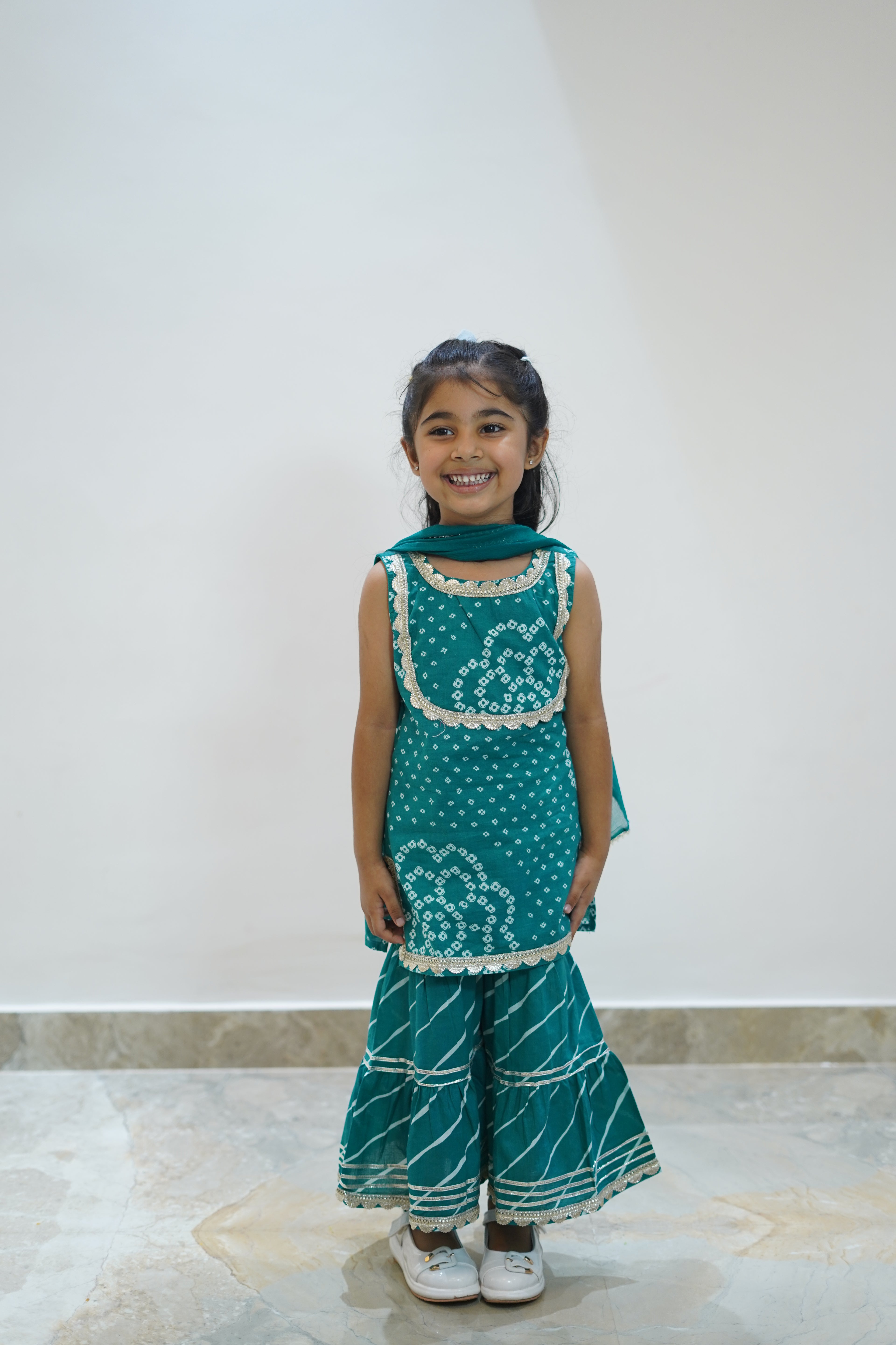 Turqoise Blue Bandani Sharara