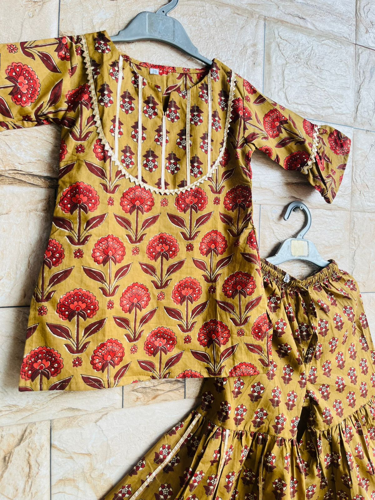 Mustard Sharara Set