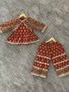 Red Diwali Indo Western Short Kurti Plazo