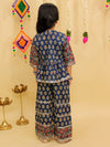 Blue Diwali Indo Western Short Kurti Plazo